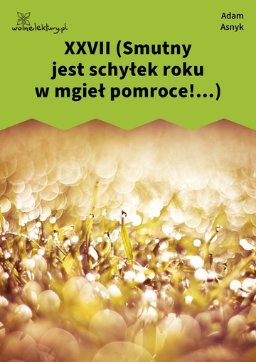 Adam Asnyk, Nad głębiami, XXVII (Smutny jest schyłek roku w mgieł pomroce!...)